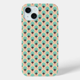 Geometric pattern of teal, beige, and black shapes Case-Mate iPhone hülle