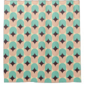 Geometric pattern of teal, beige, and black shapes duschvorhang (Vorderseite)