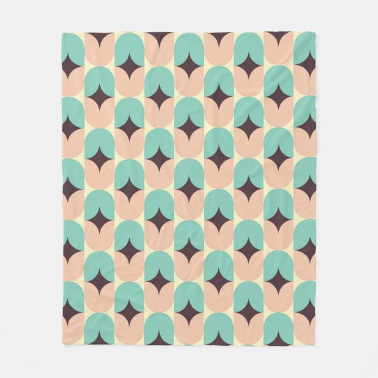 Geometric pattern of teal, beige, and black shapes fleecedecke (Vorderseite)