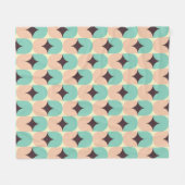 Geometric pattern of teal, beige, and black shapes fleecedecke (Vorderseite (Horizontal))