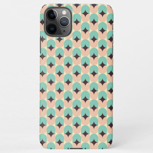 Geometric pattern of teal, beige, and black shapes iPhone hülle (Rückseite)
