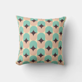 Geometric pattern of teal, beige, and black shapes kissen