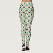 Geometric pattern of teal, beige, and black shapes leggings (Rückseite)