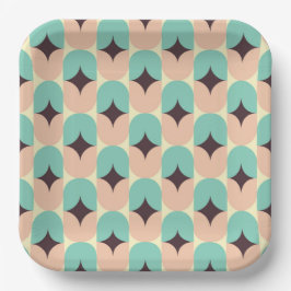 Geometric pattern of teal, beige, and black shapes pappteller