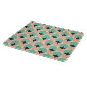 Geometric pattern of teal, beige, and black shapes schneidebrett (Ecke)