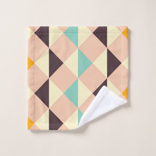 Geometric pattern overlapping diamonds & triangle badhandtuch set (Waschlappen)