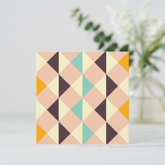Geometric pattern overlapping diamonds & triangle dankeskarte (Stehend Vorderseite)