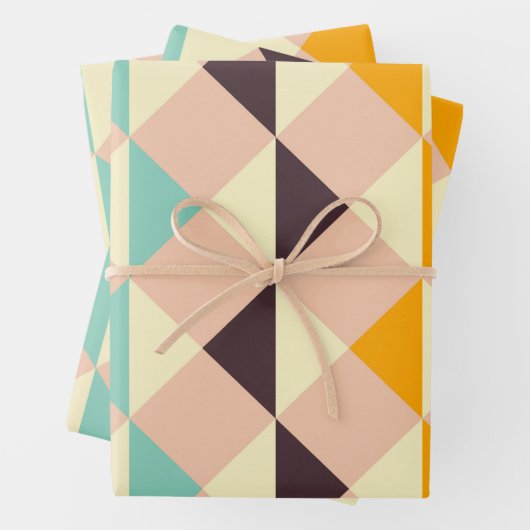 Geometric pattern overlapping diamonds & triangle geschenkpapier set (Beispiel)
