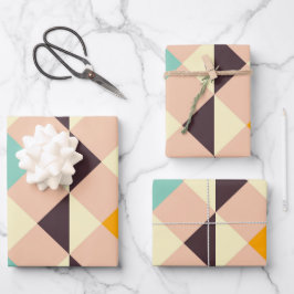 Geometric pattern overlapping diamonds & triangle geschenkpapier set