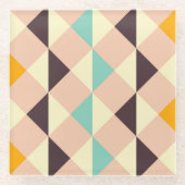 Geometric pattern overlapping diamonds & triangle glasuntersetzer (Vorderseite)