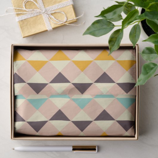 Geometric pattern overlapping diamonds & triangle seidenpapier (Geschenk)