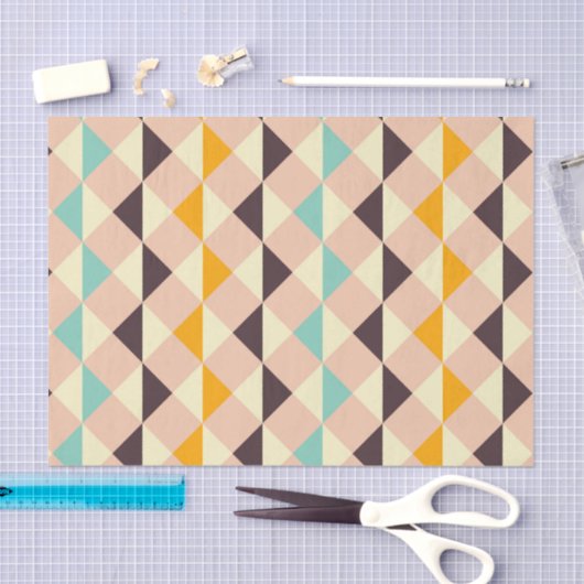 Geometric pattern overlapping diamonds & triangle seidenpapier (Handwerk)