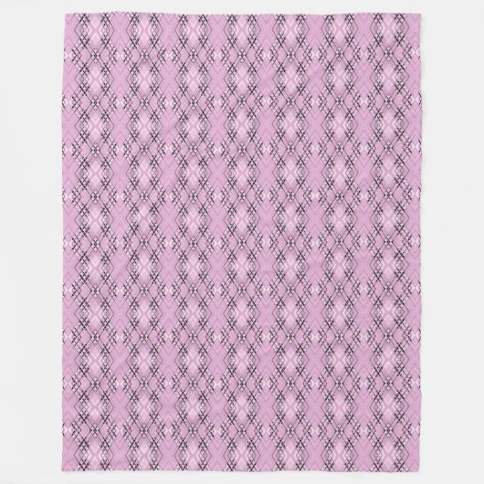 Geometric pattern retro pink diamonds fleecedecke (Vorderseite)
