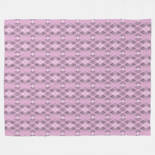 Geometric pattern retro pink diamonds fleecedecke (Vorderseite (Horizontal))