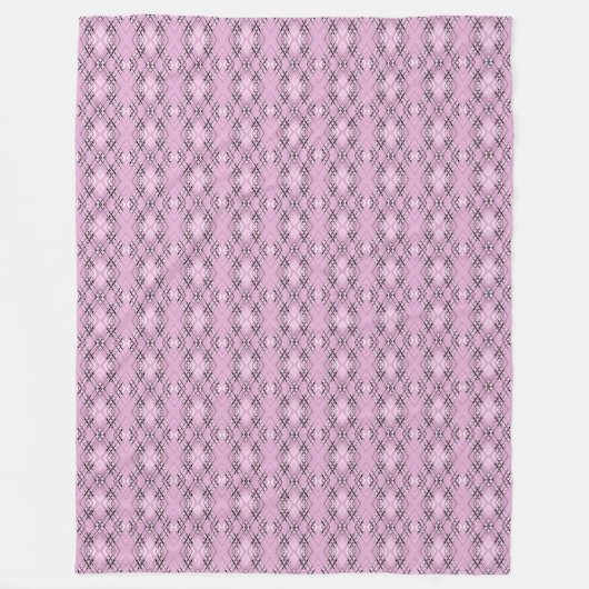 Geometric pattern retro pink diamonds fleecedecke (Vorderseite)