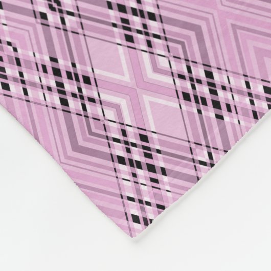 Geometric pattern retro pink diamonds fleecedecke (Ecke)