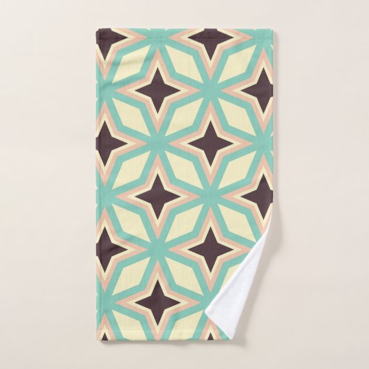 Geometric pattern with alternating dark star shape badhandtuch set (Handtuch)