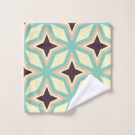 Geometric pattern with alternating dark star shape badhandtuch set (Waschlappen)