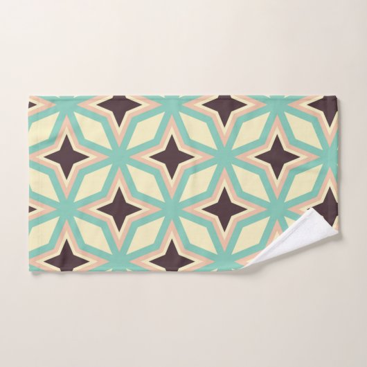 Geometric pattern with alternating dark star shape badhandtuch set (Handtuch)