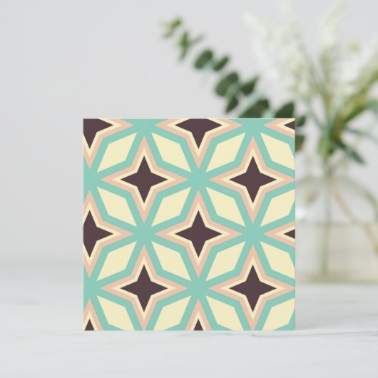 Geometric pattern with alternating dark star shape dankeskarte (Stehend Vorderseite)