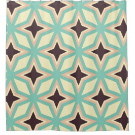 Geometric pattern with alternating dark star shape duschvorhang
