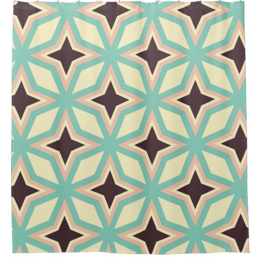 Geometric pattern with alternating dark star shape duschvorhang (Vorderseite)