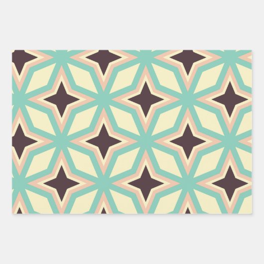 Geometric pattern with alternating dark star shape geschenkpapier set (Vorderseite 3)