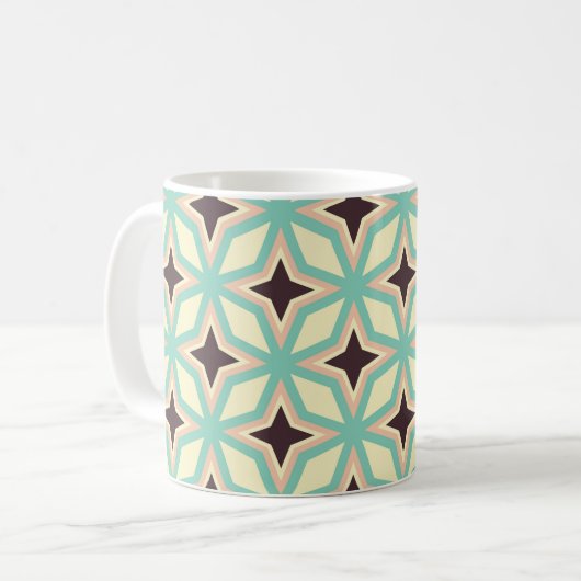 Geometric pattern with alternating dark star shape kaffeetasse (Vorderseite Links)