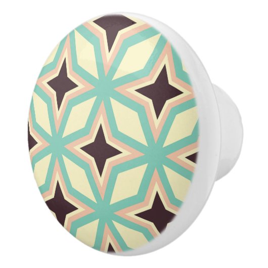 Geometric pattern with alternating dark star shape keramikknauf (Rechts)