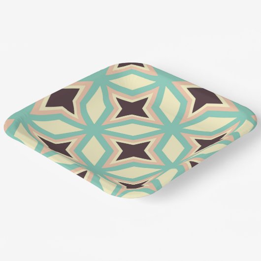 Geometric pattern with alternating dark star shape pappteller (Gewinkelt)