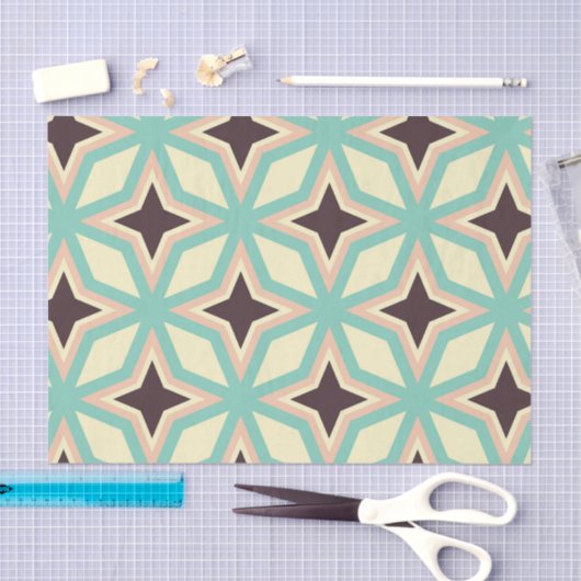 Geometric pattern with alternating dark star shape seidenpapier (Handwerk)