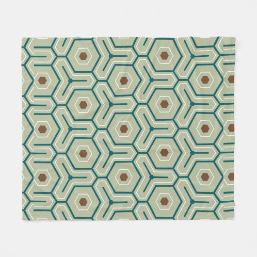 Geometric pattern with interlocking hexagons fleecedecke (Vorderseite (Horizontal))