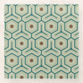 Geometric pattern with interlocking hexagons glasuntersetzer (Vorderseite)