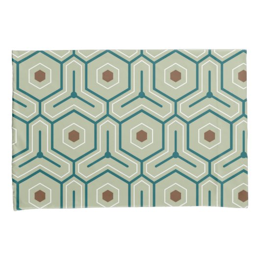 Geometric pattern with interlocking hexagons kissenbezug (Vorderseite-Rechts)