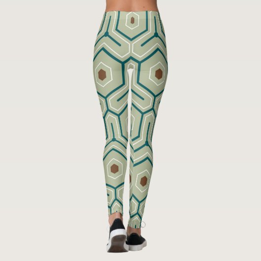 Geometric pattern with interlocking hexagons leggings (Rückseite)