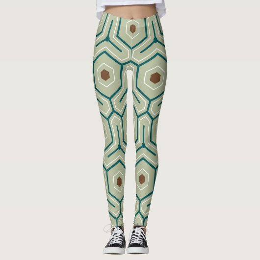 Geometric pattern with interlocking hexagons leggings (Vorderseite)