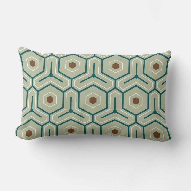 Geometric pattern with interlocking hexagons lendenkissen (Vorderseite)