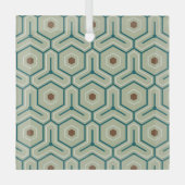 Geometric pattern with interlocking hexagons ornament aus glas (Vorderseite)