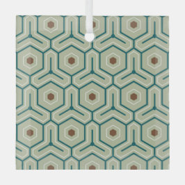 Geometric pattern with interlocking hexagons ornament aus glas