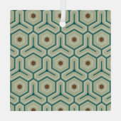 Geometric pattern with interlocking hexagons ornament aus glas (Rückseite)
