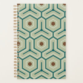 Geometric pattern with interlocking hexagons planer