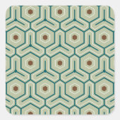 Geometric pattern with interlocking hexagons quadratischer aufkleber (Vorderseite)