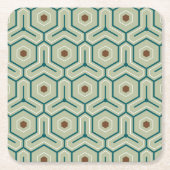 Geometric pattern with interlocking hexagons rechteckiger pappuntersetzer (Vorderseite)
