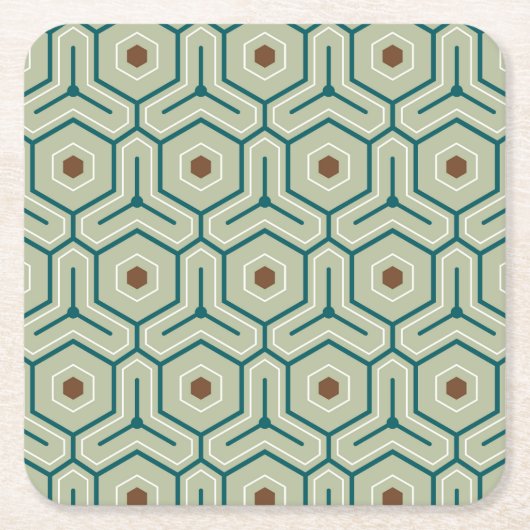 Geometric pattern with interlocking hexagons rechteckiger pappuntersetzer (Vorderseite)
