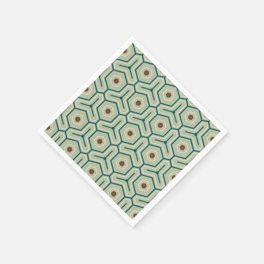 Geometric pattern with interlocking hexagons serviette (Ecke)