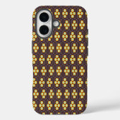 Geometric pattern with orange and blue hexagons Case-Mate iPhone hülle (Rückseite)