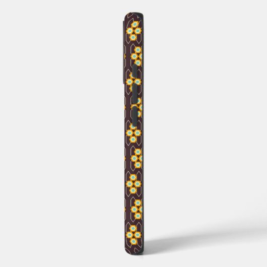 Geometric pattern with orange and blue hexagons Case-Mate iPhone hülle (Rückseite / Links)