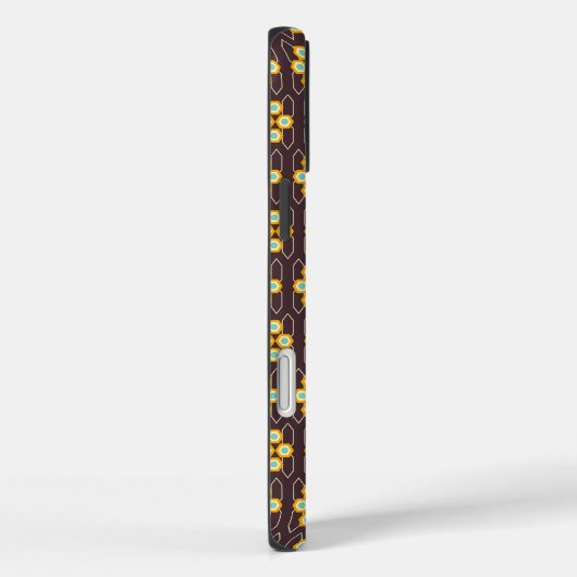 Geometric pattern with orange and blue hexagons Case-Mate iPhone hülle (Rückseite / Rechts)