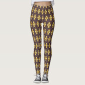 Geometric pattern with orange and blue hexagons leggings (Vorderseite)