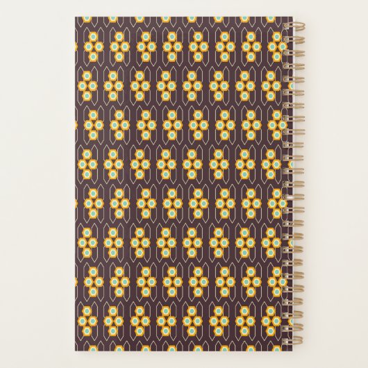 Geometric pattern with orange and blue hexagons planer (Rückseite)